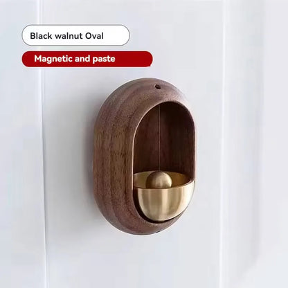 Campainha Sem Fio de Madeira Premium com Sino de Latão e Som Agradável Decorativa