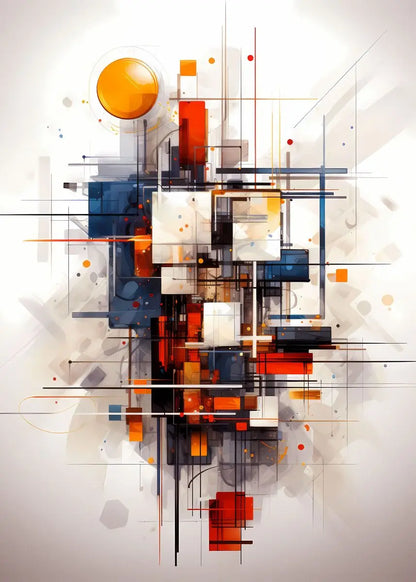 Cartaz Geométrico Abstrato Minimalista para Sala Sem Moldura