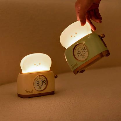 Luz Noturna Despertador LED para Cabeceira USB Cronometragem