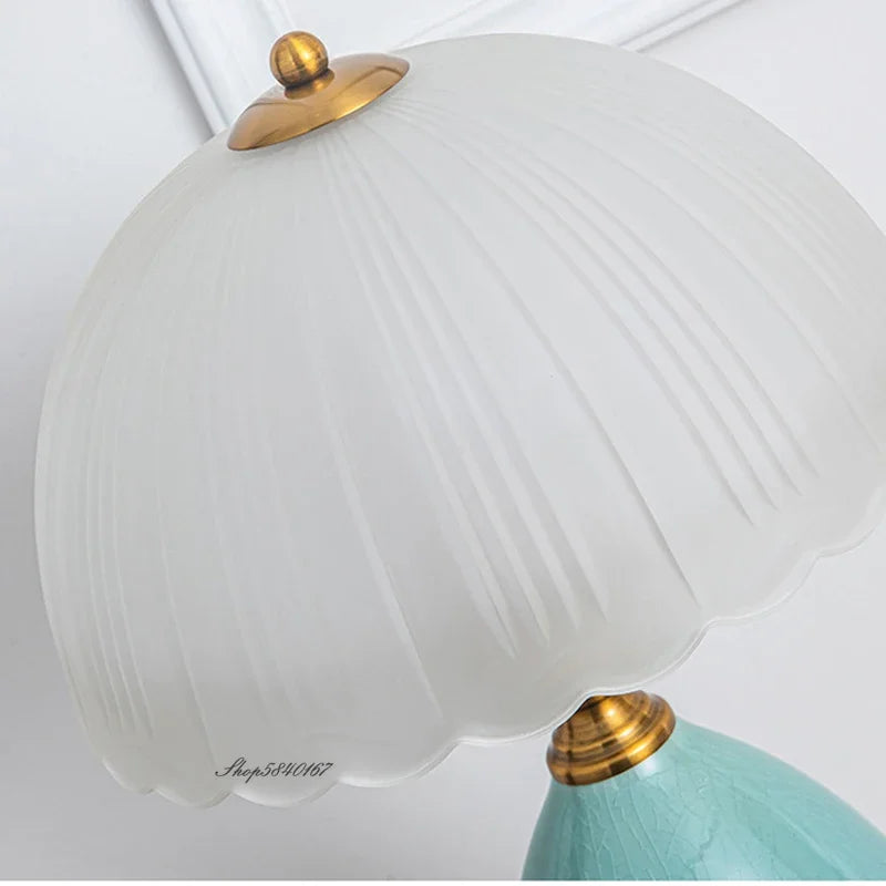 Luminária De Mesa LED Regulagem Suave Estilo Pastoral