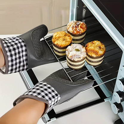 Luvas De Forno Em Silicone Antideslizantes Confortáveis Para Cozinha