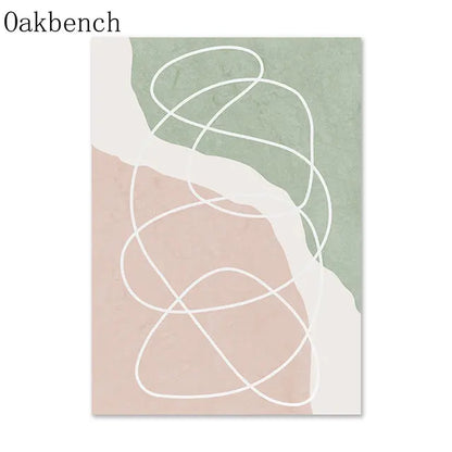 Pintura Abstrata Em Tela Geométrica Boho Para Sala