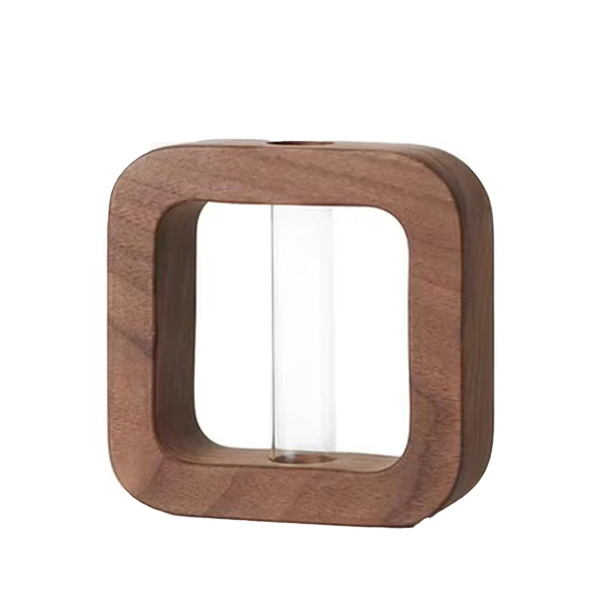 Vaso Decorativo Vidro Madeira Nogueira para Sala Premium