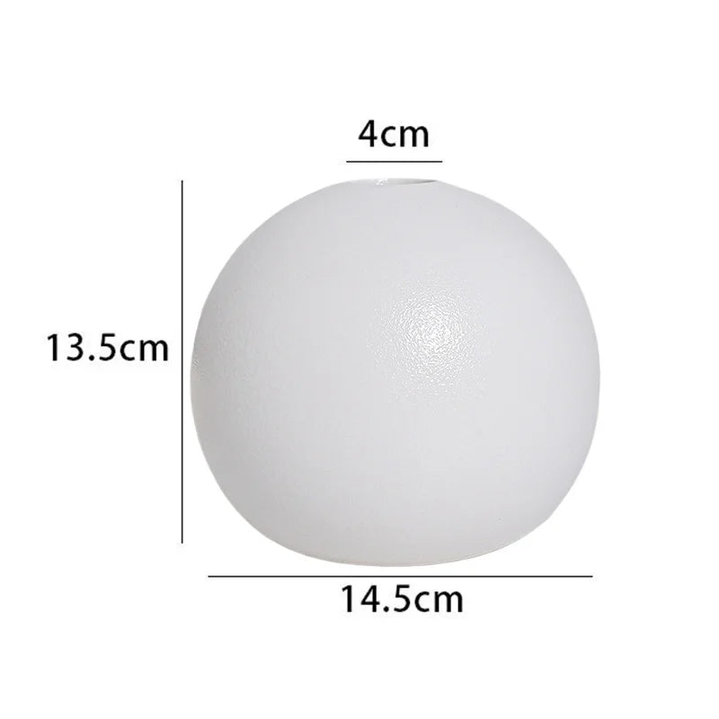 Vaso Oval de Cerâmica Decorativo Minimalista Sala Nórdica