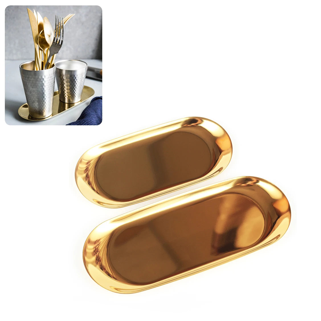 Bandeja De Ouro Rosa Para Jóias Nórdicas Organizador