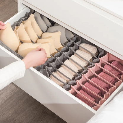 Organizador De Armário Para Meias E Roupas Íntimas Com 7 Compartimentos Dobrável Em Oxford