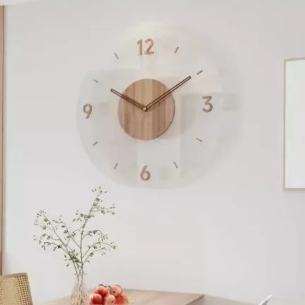 Relógio De Parede Para Sala Madeira Maciça Silencioso