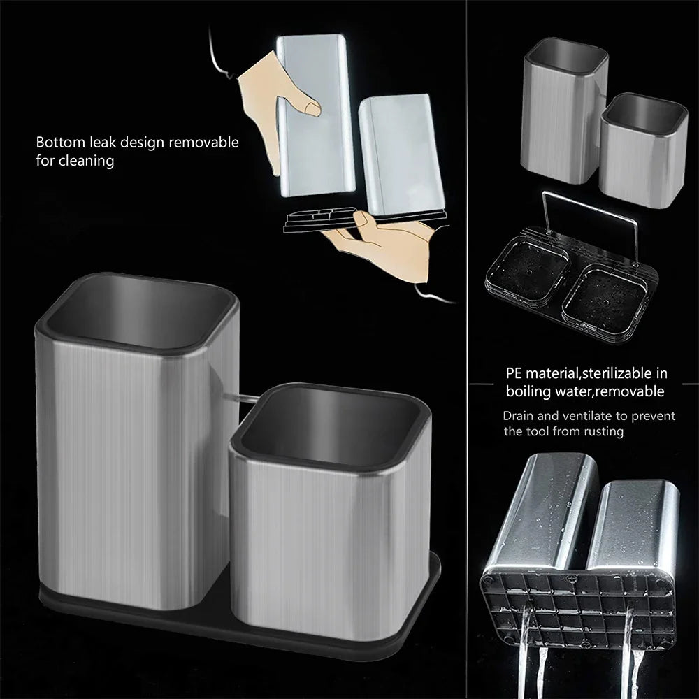 Suporte para Facas de Cozinha em Aço Inoxidável com Design Compacto e Organização Eficiente