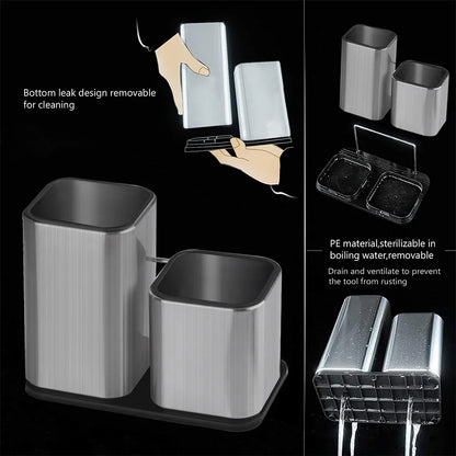 Suporte para Facas de Cozinha em Aço Inoxidável com Design Compacto e Organização Eficiente