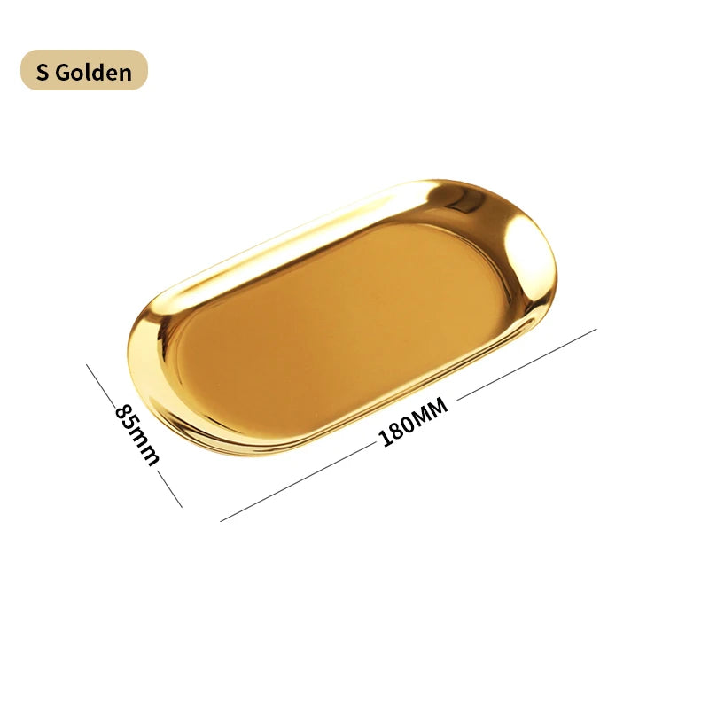 Bandeja De Ouro Rosa Para Jóias Nórdicas Organizador