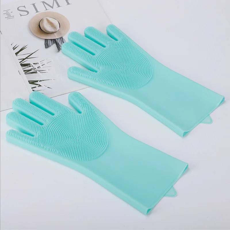 Luvas De Silicone Impermeáveis Para Lavar Louça Duráveis