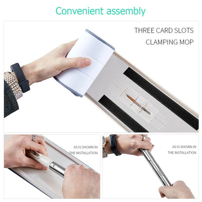 Esfregão Microfibra Ultraabsorvente Plano Multifuncional Profissional Telescópico Rotativo