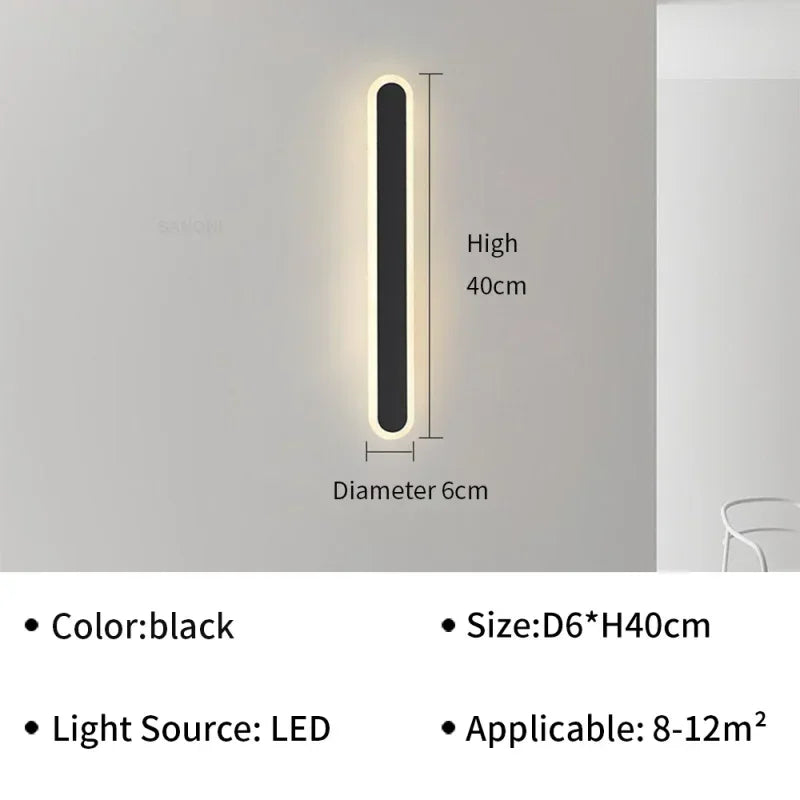 Arandela LED Moderna de Parede para Quarto e Sala, Ideal para Decoração Interior