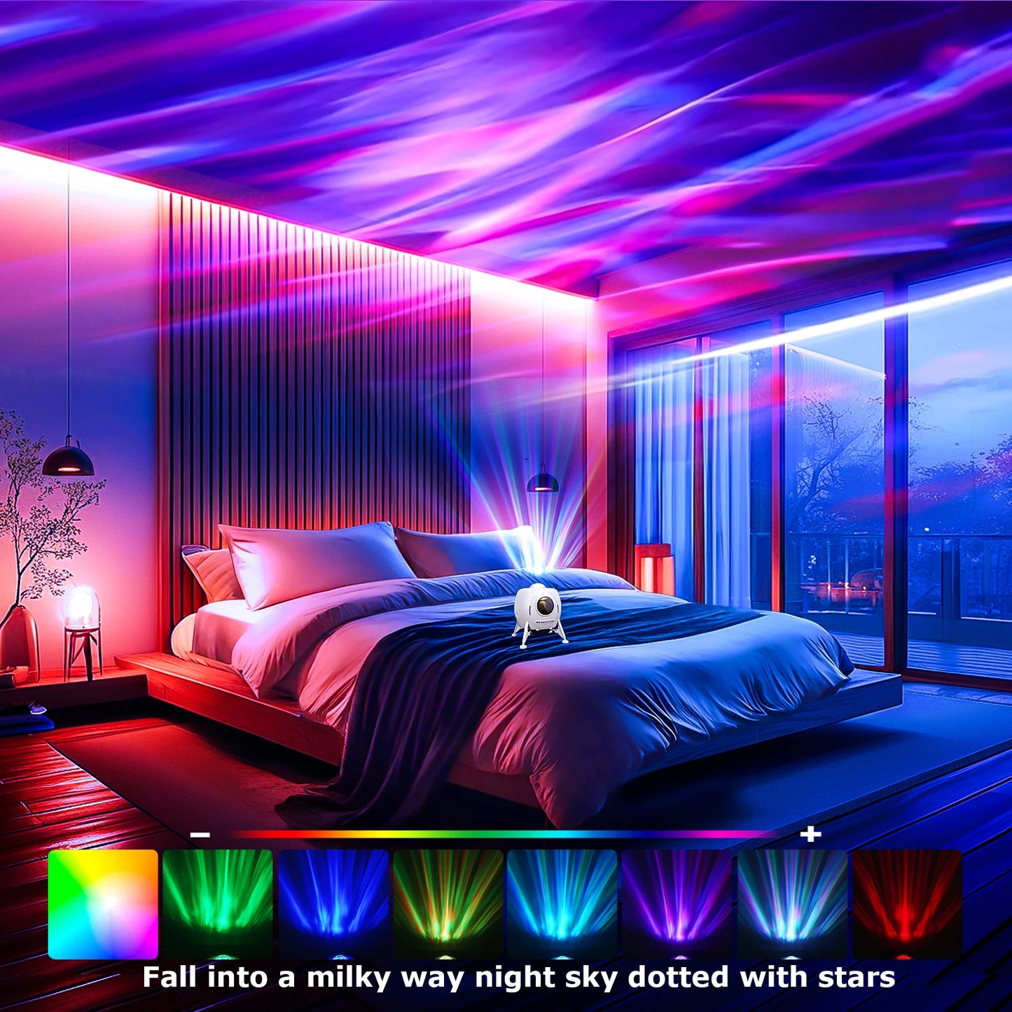 Projetor De Luz Noturna Para Quarto Cor Ajustável