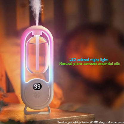 Difusor Ultrassônico Óleo Essencial Sono Iluminação Ambiente Recarregável USB-C