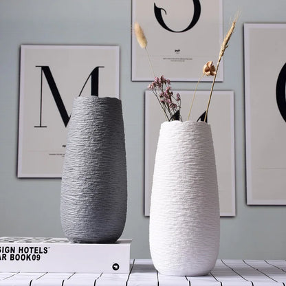 Vaso Cerâmico Decorativo para Mesa Flores Secas Nordic