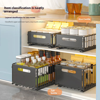 Organizador Removível De Armário Com Divisórias Ajustáveis Para Despensa e Banheiro