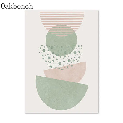 Pintura Abstrata Em Tela Geométrica Boho Para Sala