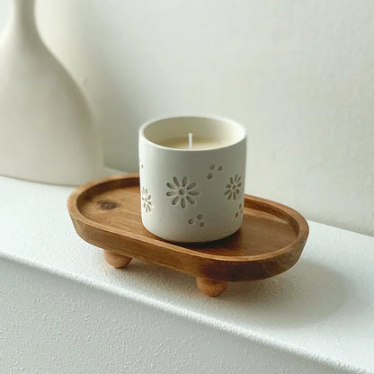 Bandeja Oval de Madeira Premium para Organização Doméstica