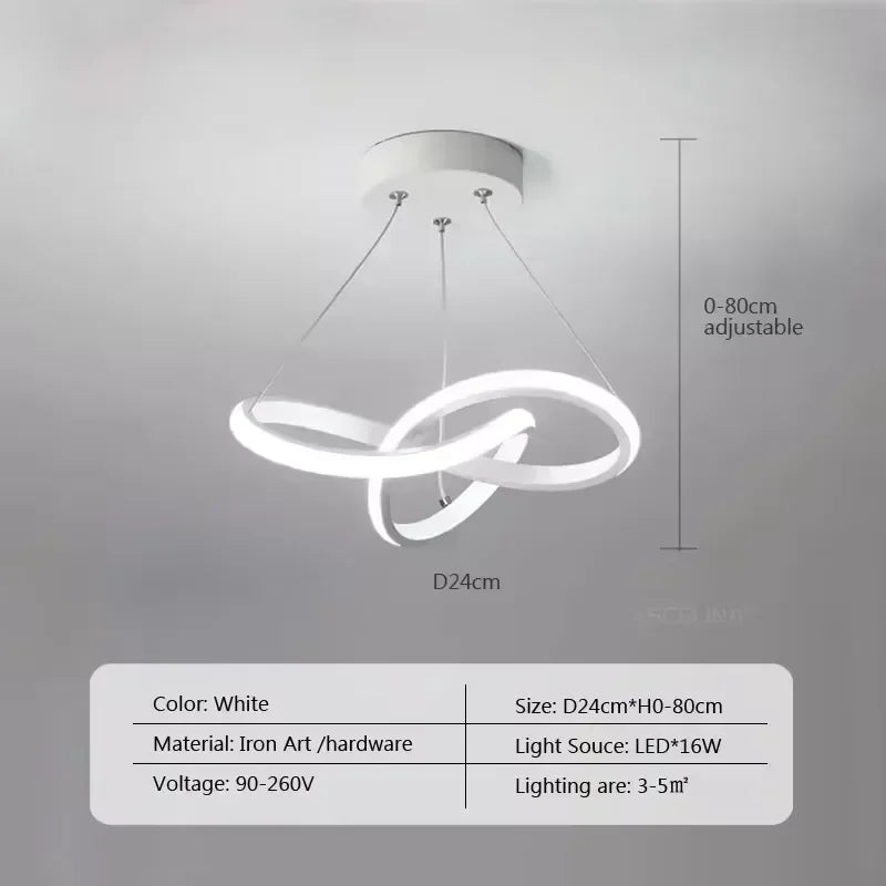 Luminária Pendente LED Para Quarto Com Design Irregular