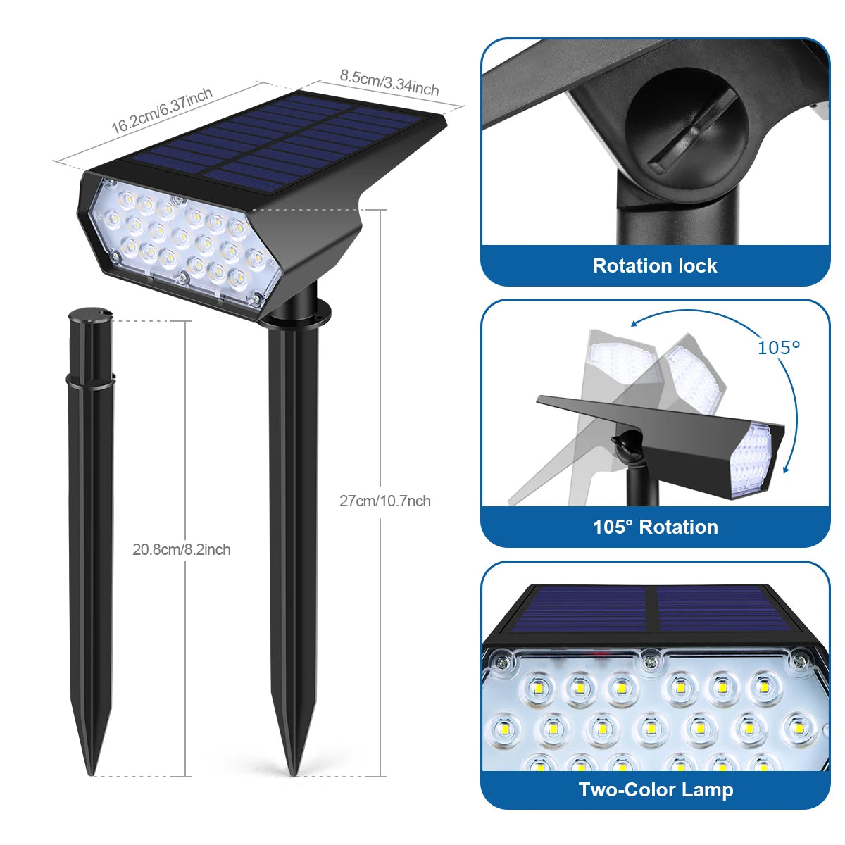 Lâmpada Exterior para Jardim LED Solar com Sensor