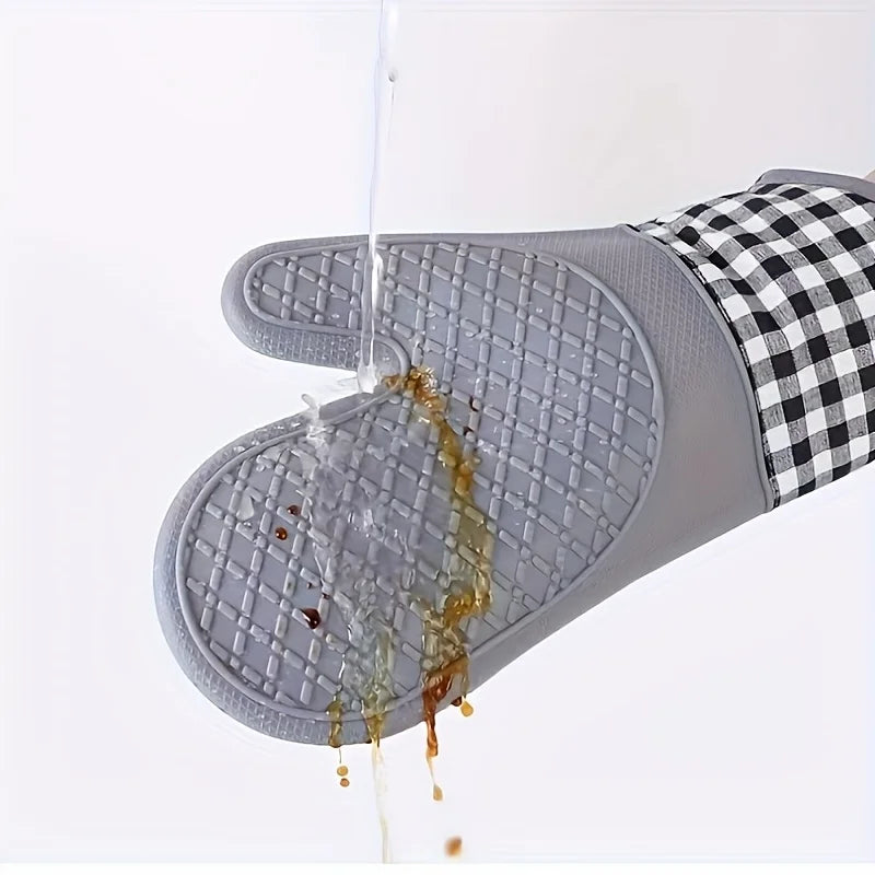 Luvas De Forno Em Silicone Antideslizantes Confortáveis Para Cozinha