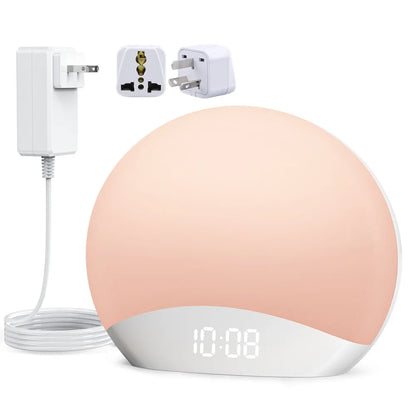 Despertador Solar Regulável Para Mesa Com Luz Noturna