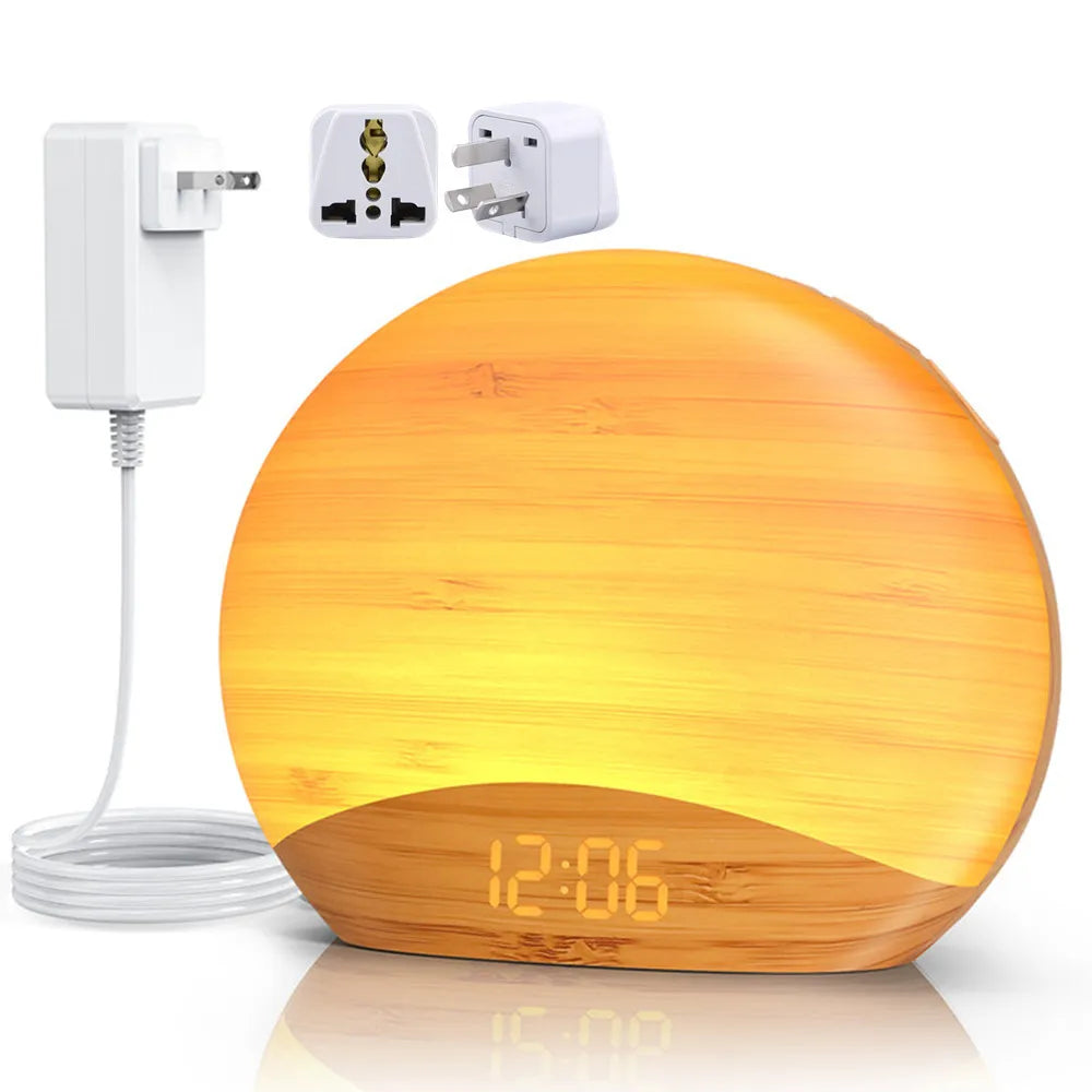 Despertador Solar Regulável Para Mesa Com Luz Noturna