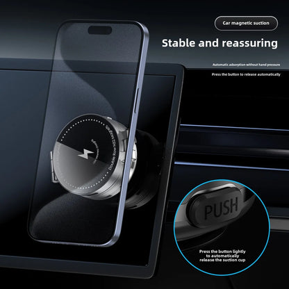 Carregador Sem Fio 15W Para Carro Dobrável Magnético