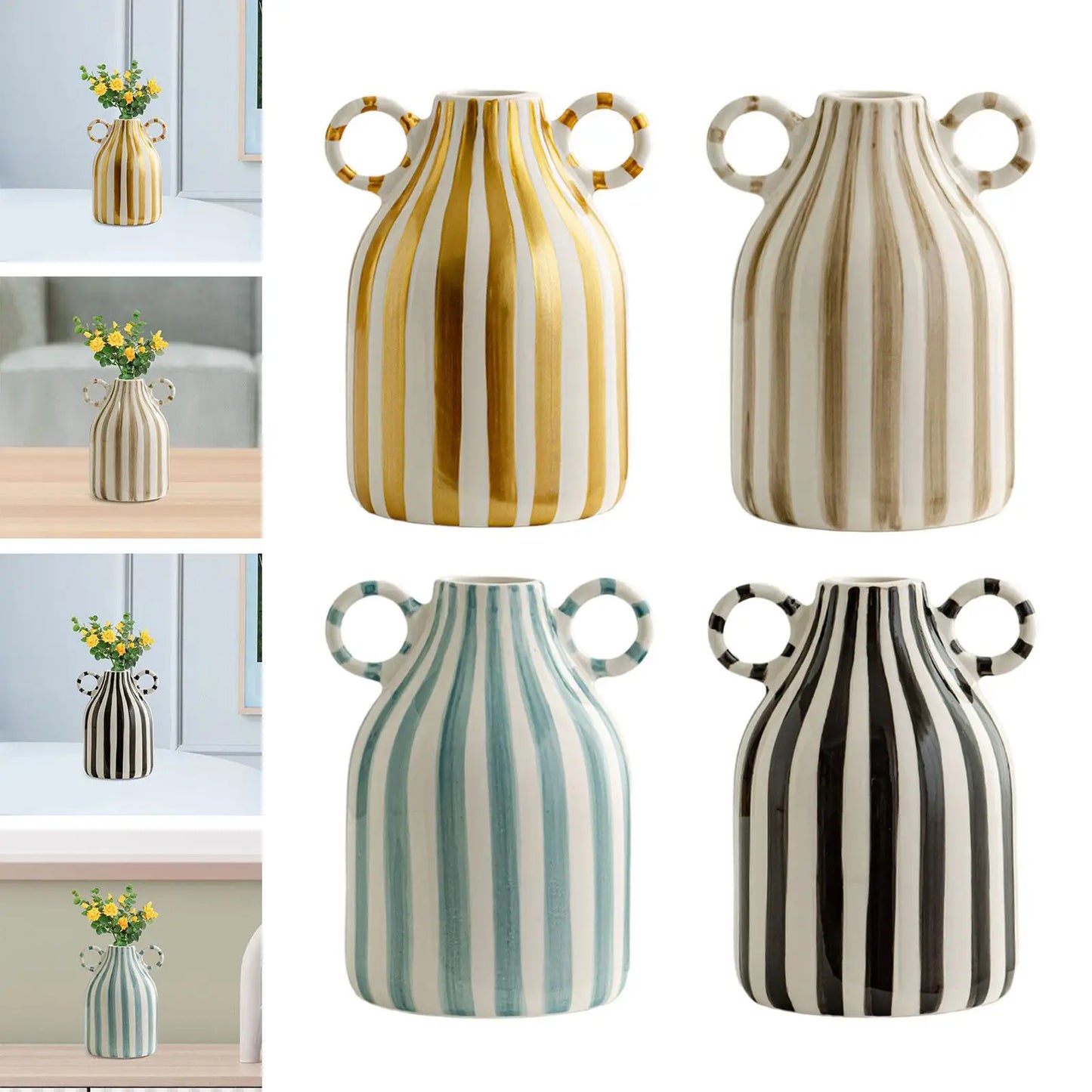 Vaso Decorativo de Porcelana Pequeno Boho Nórdico para Casa Moderna