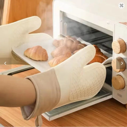 Luvas de Silicone Antiderrapantes, Alongadas e Resistentes a Altas Temperaturas para Cozinha