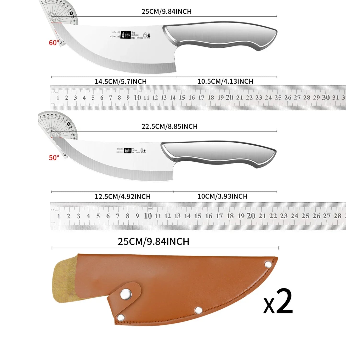 Faca de Desossa Profissional Curvada Afiada de Alta Dureza para Cozinha