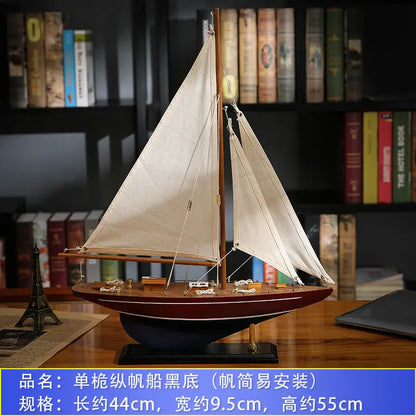 Decoração Veleiro Madeira Artesanal Para Sala De Estar