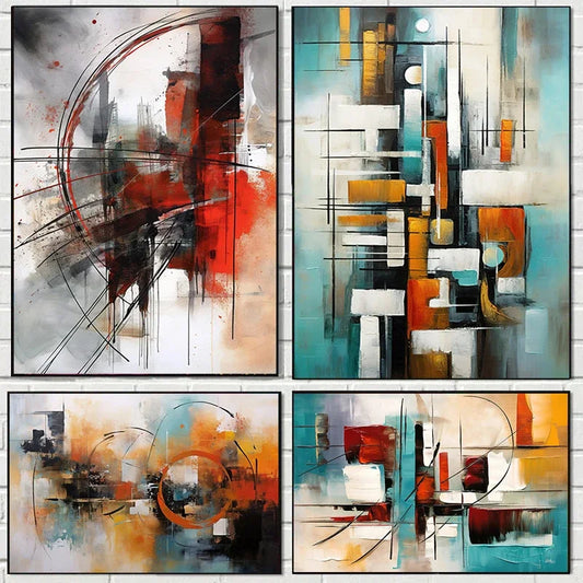 Pintura Abstrata Em Tela Decorativa Para Sala Fosca