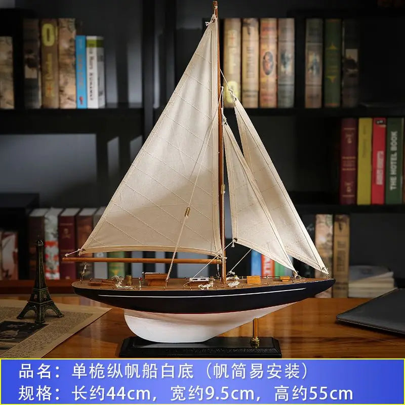 Decoração Veleiro Madeira Artesanal Para Sala De Estar