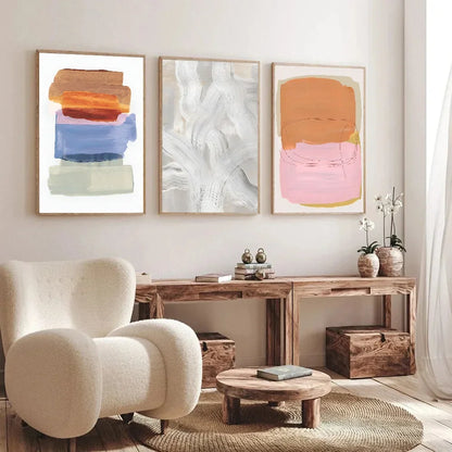 Pintura Abstrata Em Tela Para Sala Moderna Premium