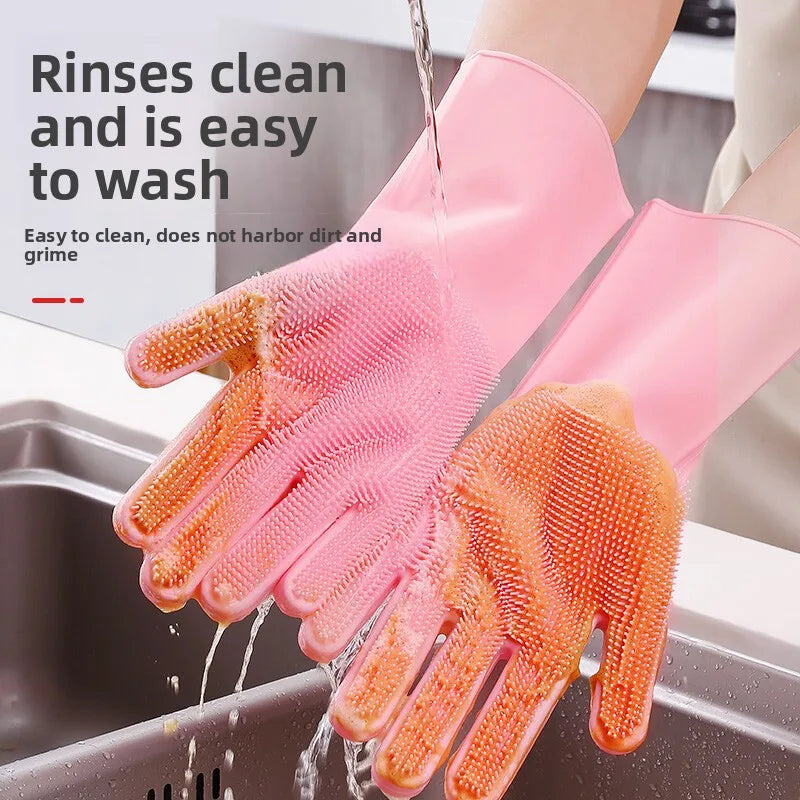 Luvas De Silicone Impermeáveis Para Lavar Louça Duráveis
