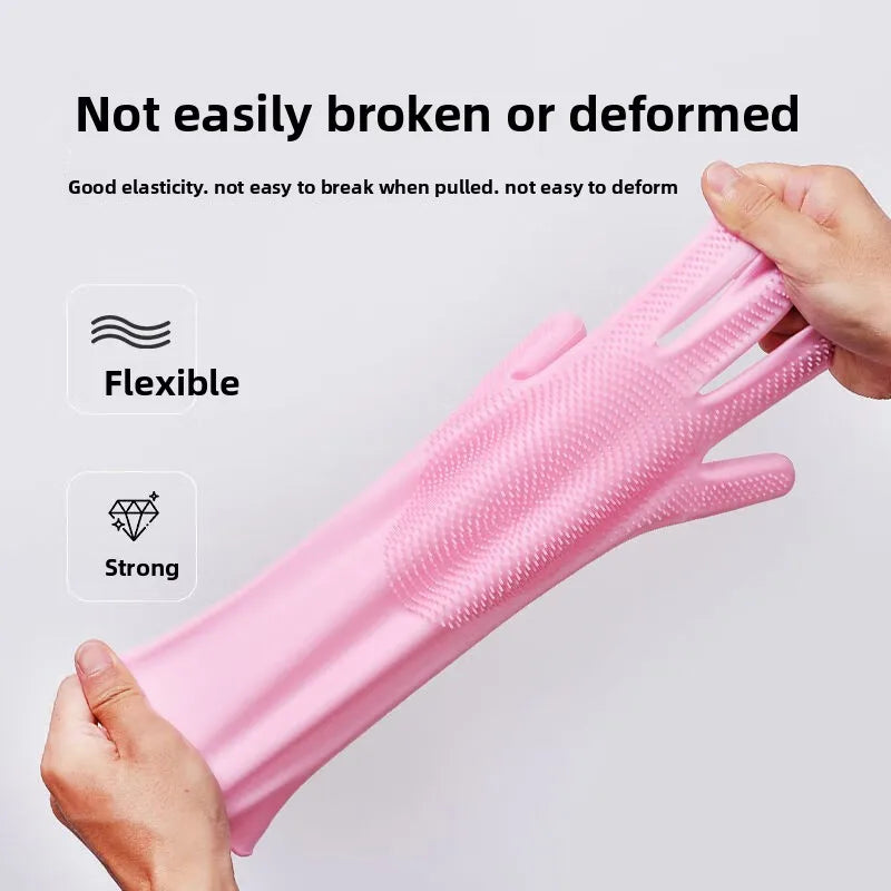 Luvas De Silicone Impermeáveis Para Lavar Louça Duráveis