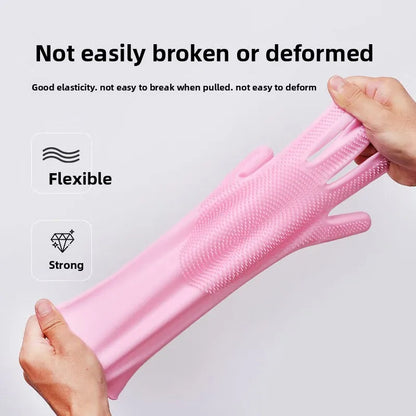 Luvas De Silicone Impermeáveis Para Lavar Louça Duráveis