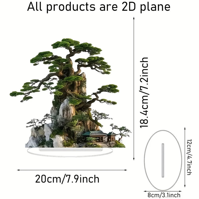 Árvore Decorativa Para Mesa Escritório Acrílica 2D
