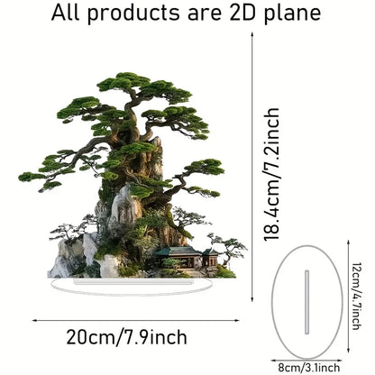 Árvore Decorativa Para Mesa Escritório Acrílica 2D