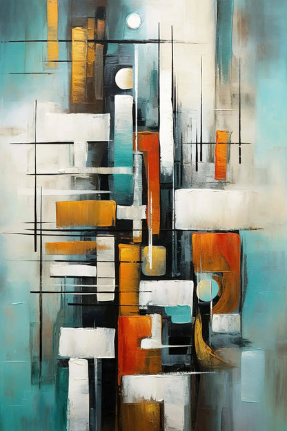 Pintura Abstrata Em Tela Decorativa Para Sala Fosca