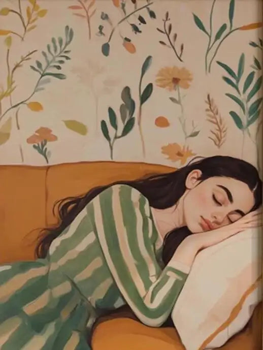 Quadro Em Tela Sem Moldura Abstrato Mulher Com Flores Para Sala Minimalista Nordic