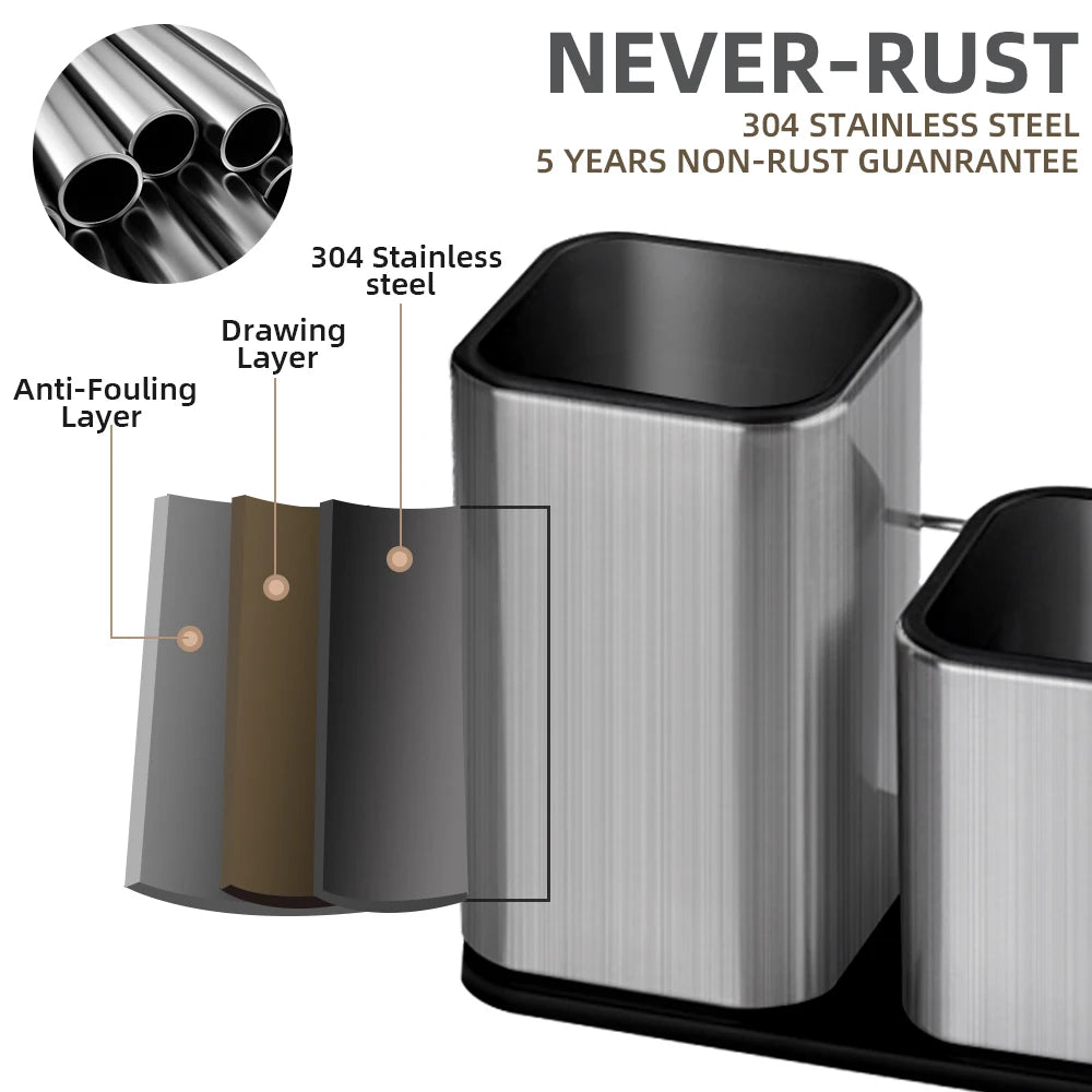 Suporte para Facas de Cozinha em Aço Inoxidável com Design Compacto e Organização Eficiente