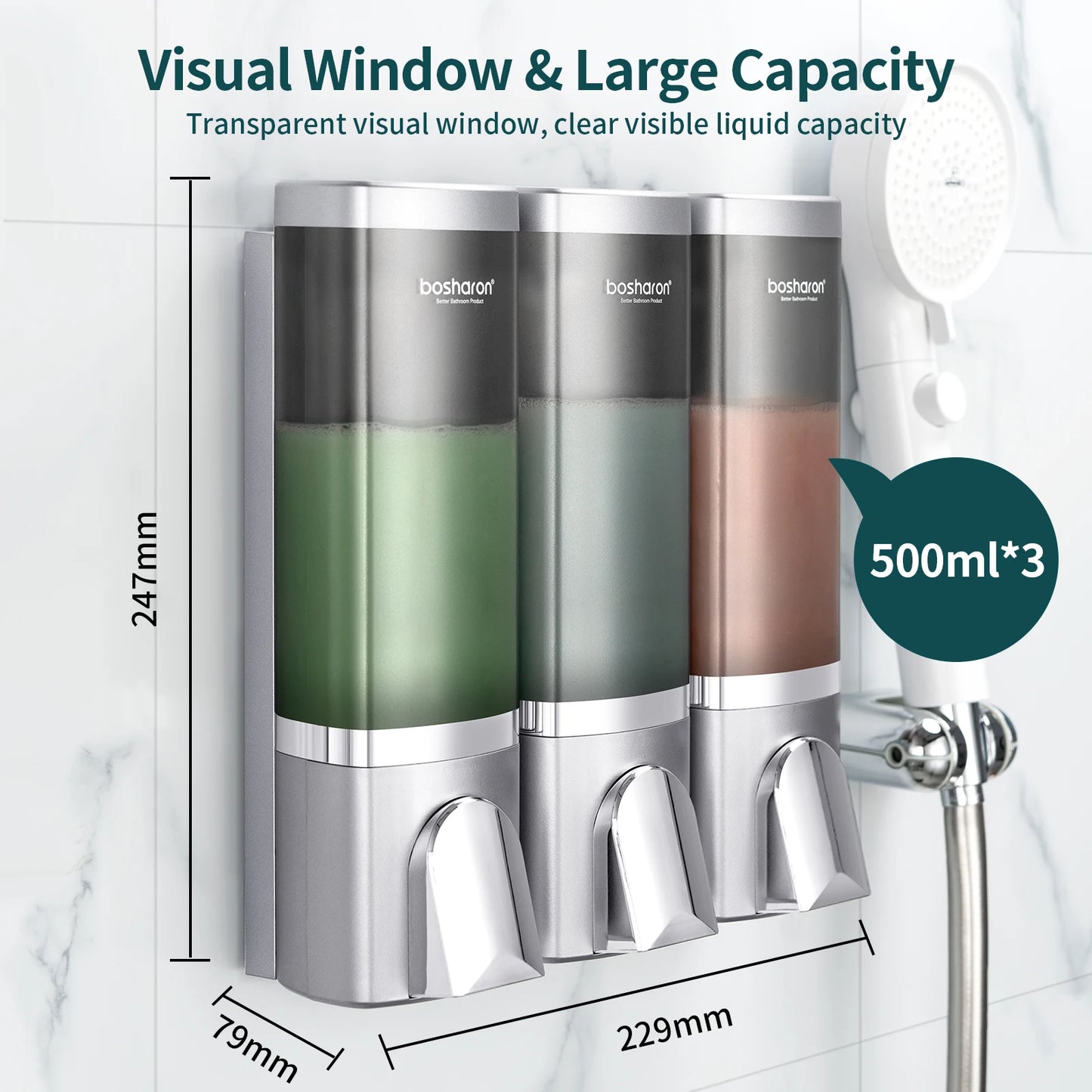 Dispensador Automático De Sabonete Líquido Para Banho 3x500ml