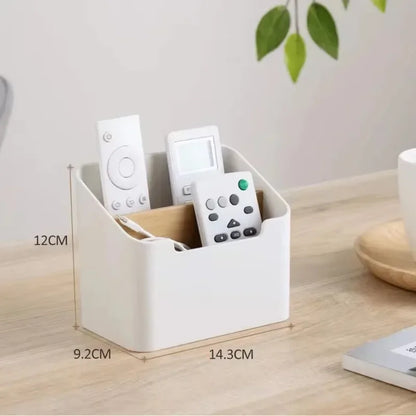 Organizador De Mesa Multifuncional Em Bambu Sustentavel Com Compartimentos Para Cosmeticos E Papelaria