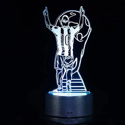 Luminária LED 3D para Sala de Estar para Fãs de Futebol com Cores Variáveis e Iluminação Visual