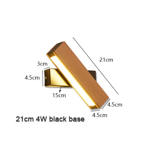Luminária De Parede Madeira Para Sala LED Ajustável