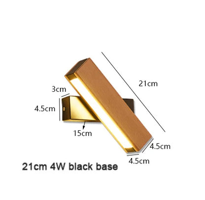 Luminária De Parede Madeira Para Sala LED Ajustável
