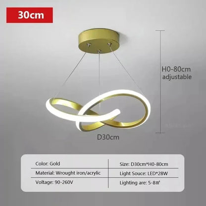 Luminária Pendente LED Para Quarto Com Design Irregular